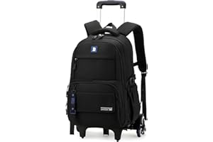 Amythe Mochilas con Ruedas para Niños, Mochila Escolar Adolescentes, Bolso Colegio de Moda para la Universidad, 31L Mochila Casual con Carrito, Ligera y Resistente al Agua