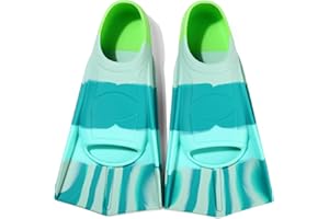 Azuunye Aletas de natación para niños, Aletas de Agua Cortas, Aletas de natación 100% Silicona para Entrenamiento de Buceo para niños, jóvenes y niños