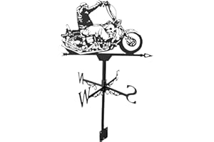 LOVIVER Wetterfahne Motorrad, Windrichtungsanzeiger Garten Süße Tierstatue Weathervane Wetterfahnen Windfahne für Draußen Bauernhof Home Outdoor Garten Hof Messwerkzeug Dach Dekor