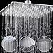 (3869-i) 8 INCH STAINLESS STEEL BATHROOM SQUARE SILVER PRESSURIZE RAINFALL