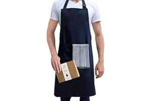 Tempery - Cooking apron men & women, cooking apron, kitchen apron men with extra long straps - premium quality