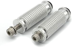 NICEDOLL Pedane del cambio per moto, 8 mm, poggiapiedi per freno e pedane universali, per pedane arretrate, colore argento