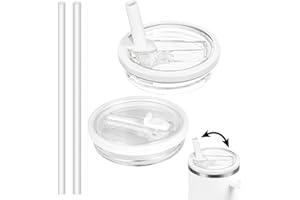 Bagtopia 40 OZ Tumbler Lid Replacement Compatible with Stanley Quencher, Leakproof Flip Straw Lids, Spill Proof Top Cover Compatible for Stanley Cup Accessories, 2 Pack, White