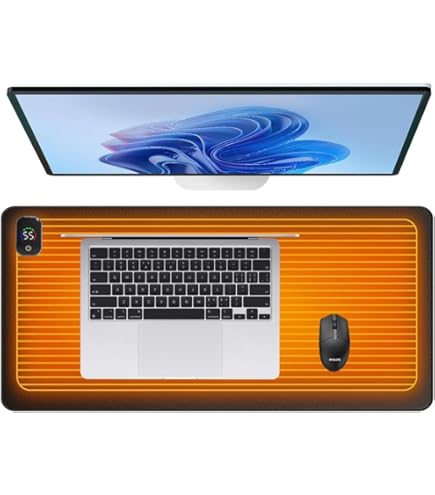 Tapis De Souris Chauffant - LIA - 3 Vitesses Réglables - Étanche - 36x60 Cm - Bureau PU - Informatique