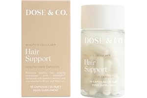 DOSE & CO. Dose & Co Hair Support Capsules, Vegan Formula with AnaGain, Bamboo Extract, Vitamin E, Selenium, Vitamin B6, Biotin for Hair Growth and Strength