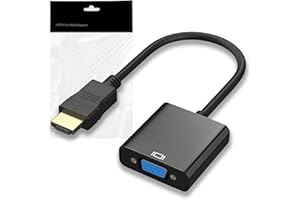 Vancle HDMI zu VGA Adapter, 1080P Unidirektional HDMI-Computer auf VGA-Monitor Adapter (Stecker auf Buchse), für Computer Laptop Projektor HDTV Chromebook Roku Xbox und Mehr (Schwarz)