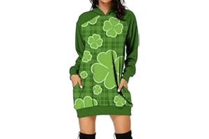 ARESTORY St Patricks Day Fancy Dress Women's Leprechaun Costumes Green Shamrock Dress Irish Lady Short Sleeve Evening Party Prom Swing Bow Dress Vintage Flare Fluffy Gown Cocktail Rockabilly Dresses