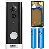 ISSELEC Wireless Doorbell Smart Video Doorbell Camera PIR Motion Detection, Night Vision, 720P Two-Way Audio, Home Security S