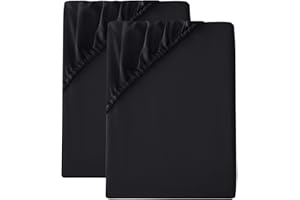 VICTORIA & CARTER 2 Pack Small Double Fitted Sheet (30cm) - 4ft Ultra Soft Microfibre Bed Sheets, Breathable, Shrink and Fade Resistant, Easy Care for Small Double Beds (Small Double/4ft, Black)