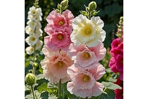 NANNYS GARDEN 110 Seeds Hollyhock (Alcea Rosea) Chater's Double Mixed
