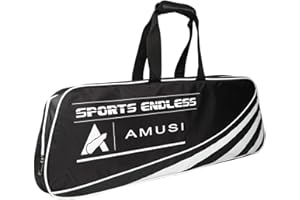 OHMILL Badminton Racket Bag Waterproof Canvas Tennis Badminton Carry Bag Portable Badminton Cover Carry Case Shoulder Storage Bag 2-3 Pack Racquet Carrying Handbag with Handle for Men Women Sport Equipment