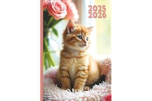 Agenda scolaire 2025-2026 Chaton Chat Journalier 1 jour par page Petit Format 12x17: Fille collège, lycée, primaire (CM1, CM2) - Original - 1 page par jour - Animaux mignons