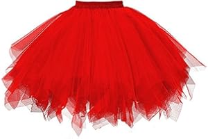 MMIHOIM Damen tüllrock Karneval Klassisch Elastisch Damen Karneval Kostüm Tüllrock 50er Tütü Rock Kurz Ballett Unterrock Crinoline Petticoat Tutu