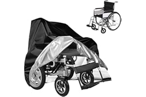 MIUUIPI Wodoszczelny pokrowiec na wózek inwalidzki, 100 x 75 x 100 cm, pokrowiec ochronny na wózek inwalidzki, 210D Oxford, pyłoszczelna plandeka na kółkach, składana, odporna na deszcz osłona na wózki