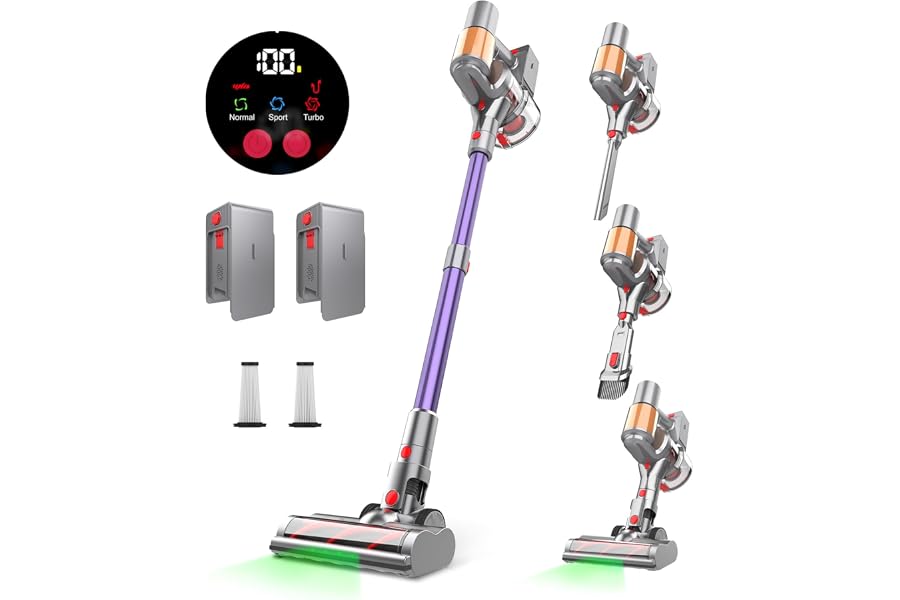 AOKOAK Dual Battery Cordless Stick Vacuum Cleaner