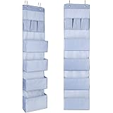 Over The Door Hanging Wall Organiser with 7 Pockets & Metal Hooks, Wall Mount Storage Saves Space in Your Baby Nursery, Wardr