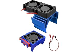 TADYAO VXL-3s ESC Lüfter und Motorkühlung Dual Fan Set Fit für 1/10 Traxxas Slash 4×4 VXL Rustler 4X4 Stampede 4X4 Hoss 4×4 Velineon VXL-3s, blau