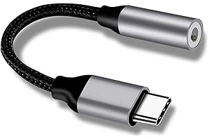 PADCR USB C Kopfhörer Adapter, USB-C zu 3,5mm Klinke Kopfhörer Audio Adapter, Universell… (Grau)