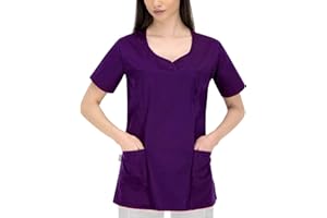 B-well Ines Casacca Medico Donna Divisa Infermiere Donna Uniformi Sanitarie Slim-Fit Divisa Sanitaria Donna a Manica Corta Scollo V