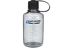 Nalgene Sustain Tritan Bouteille d'eau sans BPA fabriquée avec des matériaux dérivés de 50% de déchets plastiques, 473,6 g, ouverture étroite, gris