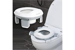 FUNBLISS Vasino per Bambini,Sedile Vasino per Bambini,Toilette Pieghevole per Bambini,Addestratore al Vasino per Bambini,Grigio