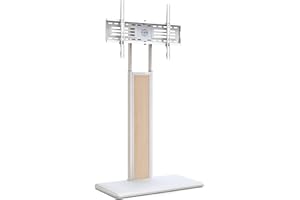 FITUEYES F02W1462N Stojak podłogowy pod telewizor o przekątnej 32–75 cali, uniwersalny obrotowy stojak na telewizor, wysoki stojak na telewizor z ukrytym schowkiem, podwójna kolumna, regulowana