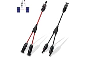 ANBOO 1 Cable Panneau Solaire, Câble Solaire 4 Mm2(Compatible avec 6mm2), Connecteur MC4(1 À 2 Branches), Y Connecteurs Câble, Panneaux Solaires, Rouge Et Noir, Cable Mc4, Panneau Solaire Ecoflow