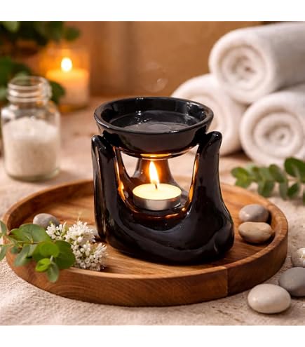 ANAVA Zenith Brass Diffuser Set with Camphor Blend, Rose Aura