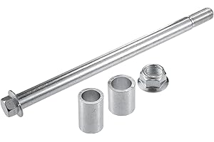 A ABSOPRO Front Rear Axle with Bushing and Screw Bolt M14 230mm Dirt Bike Scooter ATV Wheel Axle Steel Alloy Silver Tone