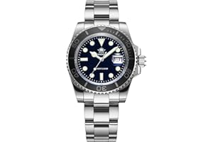 ADDIESDIVE Męski analogowy zegarek kwarcowy zegarek 20 bar wodoszczelny stal szlachetna zegarek na rękę męski duży świecący