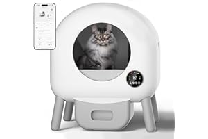 GESEILAY Lettiera Autopulente per Gatti Antiodore Lettiera Automatica con App Elettrica Sabbiera Gatto Autopulente per 1.5-12.5 KG Gatti