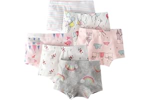 Happy Cherry Pantalones Cortos de Boxeador de Dibujos Animados para niñas Bragas de algodón Dulce Calzoncillos Interior cómoda elástica (un Paquete de 6 Piezas)
