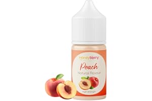 HONEYBERRY 30ml Natural Peach Food Flavouring Essence - Professional High Strength Edible Liquid Extract Drops - Highly Concentrated Versatile Flavour for Baking Cooking Drink Scent Soap Cosmetics