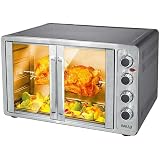 DCG Eltronic MBS58 - Forno elettrico ventilato, doppia porta, capacità 58  litri, in acciaio inossidabile color argento, termostato regolabile,  temperatura max 230°C, timer 60 minuti. : Amazon.it: Casa e cucina