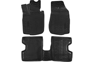 J&J AUTOMOTIVE | Tapis De Sol en Caoutchouc 3D Exclusive Compatible avec Logan 2013-2020, Bord Haut, Inodore, Noir, Antidérapant, Toutes Saisons