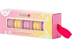 Bubble T Cosmetics Bath Bombs for Girls, The Milkshake Edition Mini Macaron Bath Macaron Set, Drop into the Bath and Relax with a Sweet Scent of Frozen Winter Berries, 5 x 50g