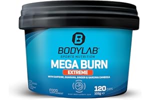 ‎BODYLAB24 Bodylab24 Mega Burn Extreme 120 Kapseln, mit 200mg Koffein je Tagesdosis, enthält zahlreiche Pflanzenstoffe wie Guarana, Ingwer & Garcinia Cambogia, ideal zur Unterstützung für Diät und Definition