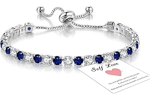 HEEYA Bracelets for Womens Sterling Silver Plated Tennis Bracelets Crystal Slider Women Bracelet Diamond Zirconia Lady Bracelet Birthday Gifts for Mum Sisters with Cards, Silver/Rose Gold