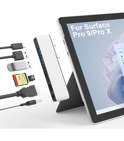 Station D'Accueil USB-C Pour Surface Pro 12 (2025) - HDMI 4K, Thunderbolt 4, Ports USB 3.0, Ethernet, SD/TF