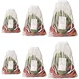 Homestrap Set Of 6 Double Layered Mesh Reusable Fridge / Refrigerator Storage Bag / Pouches For Fruits , Vegetables & Accessories (2 Small, 2 Medium & 2 Large)(Mesh) - Drawstring