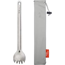 4er Set Titan-Spork & Löffel – 8,7 Zoll Lang, Ultraleicht, Perfekt Für Camping & Outdoor