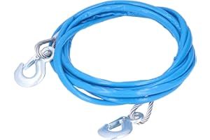 ‎PSYTFEI Abschleppseil Auto mit Haken 5mx12mm/16.4ftx0.5in 7T Abreißseil PVC Stahl Anhängersicherung Sicherungsseil Abschleppgurt Pannenhilfe Doppel Zugseil Spannseil für für Autos SUVs leichte Lastwagen Blau