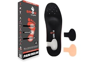 Plantillas fascitis plantar SMOU Complet – Alivio Dolor Talón, Espolón Calcáneo y Metatarsalgia – Soporte Arco Plantar & Corrección Pisada – Plantilla Ortopédica Hombre y Mujer Uso Diario