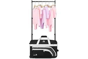 CYUREAY Dance Bag with Garment Rack, Bling Dance Bag, Collapsible Dance Competition Bags with Stand for Shows, Livestreamers, Travel, pink, Fashion