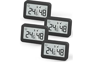 DOOMAY Mini igrometro Termometro da Interno, Misuratore di umidità Digitale con Pulsante di Commutazione Celsius Fahrenheit, Misuratore di umidità Monitor della Temperatura per Cameretta（4）