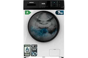 Cecotec Lavadora de Carga Frontal Bolero Dresscode 7411 Inverter, 1850W, 1200rpm, 7 kg, 16 programas, Motor Inverter Plus, Clase A, KidLock, DelayStart, SteamMax, DrumClean, Stop&Go, Blanca