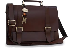 Catwalk Collection Handbags - Ladies Leather Messenger Bag - Large Work Satchel - Briefcase With Adjustable Crossbody Strap - Canterbury