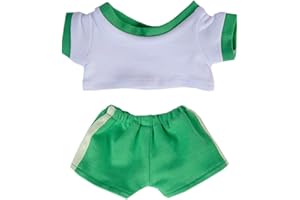 niannyyhouse Ropa de muñeca de felpa de 10 cm, 15 cm, 20 cm, camiseta de contraste, conjunto de ropa deportiva, juguete de peluche suave, accesorios de vestir (a2, 20 cm)