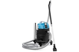 Waldbeck Lakeside Power Teichsauger - DryGo Edition, Poolsauger/Schlammsauger mit 1400W, Saugleistung: 18 kPa, HEPA-Filterbeutel, Bodenrollen, Handgriff, 4 Meter Stromkabel, 4 m Saugschlauch, blau