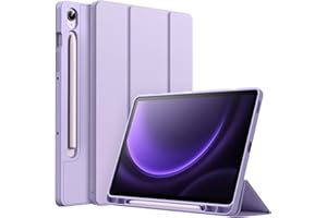 JETech Etui dla Samsung Galaxy Tab S10 Lite / S10 FE / S9 FE 10,9 Cala z S Pen Uchwytem, Miękka TPU Składana na Trzy Części Podstawkę Ochronna Osłona Tabletu (Jasny Fiolet)